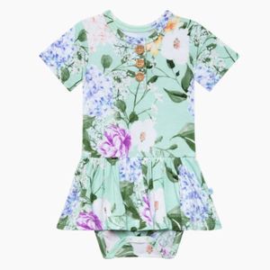 Short Sleeve Henley With Twirl Skirt Bodysuit Erin 6-12